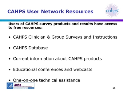 CAHPS User Network Resources