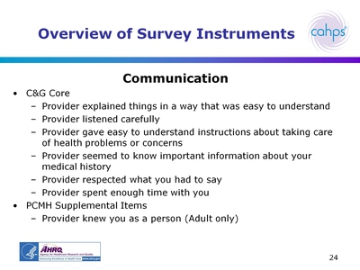 Overview of Survey Instruments