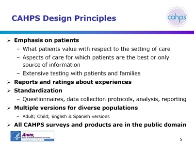 CAHPS Design Principles