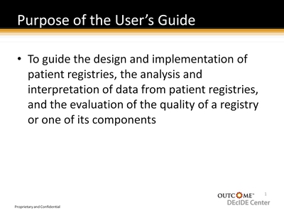 Purpose of the User's Guide