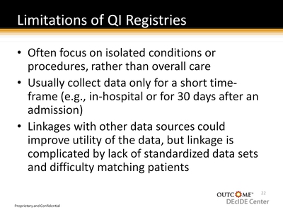 Limitations of QI Registries