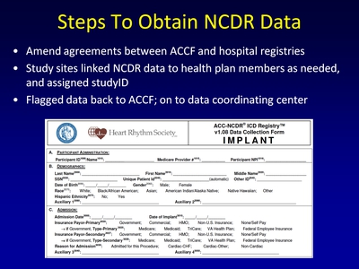Steps To Obtain NCDR Data