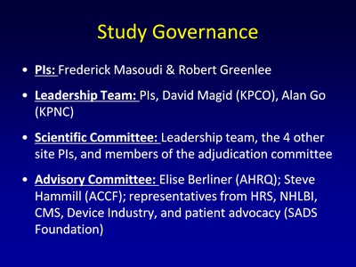 Study Governance