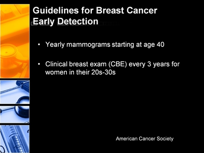 Guidelines for Breast Cancer Early Detection