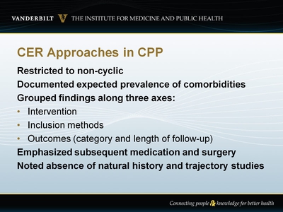 CER Approaches in CPP