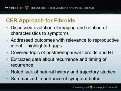 CER Approach for Fibroids