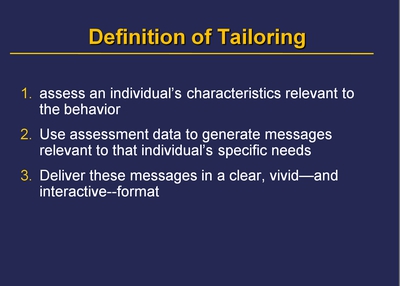 Definition of Tailoring