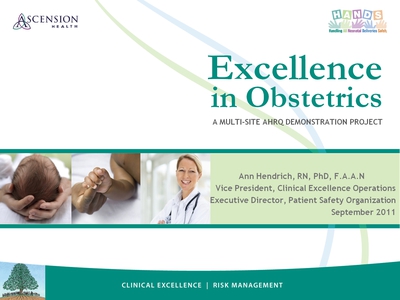 Excellence in Obstetrics: A Multi-Site AHRQ Demonstration Project