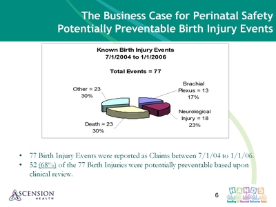 The Business Case for Perinatal Safety: Potentially Preventable Birth Injury Events