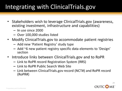 Integrating with ClinicalTrials.gov