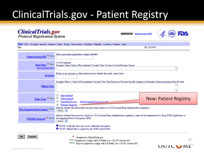 ClinicalTrials.gov-Patient Registry