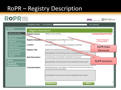 RoPR-Registry Description