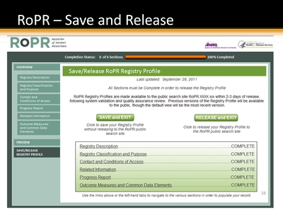 RoPR-Save and Release