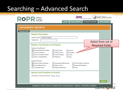 Searching-Advanced Search