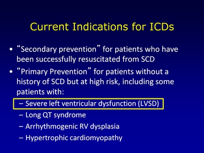 Current Indications for ICDs