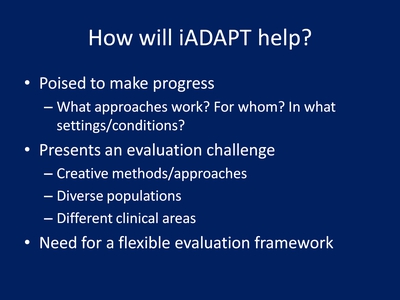 How will iADAPT help?