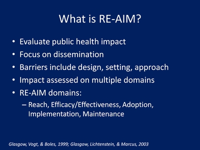 What is RE-AIM?