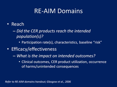 RE-AIM Domains