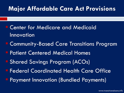 Major Affordable Care Act Provisions