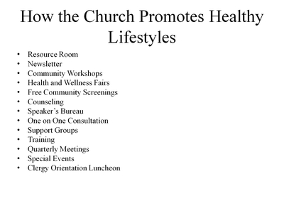 How the Church Promotes Healthy Lifestyles