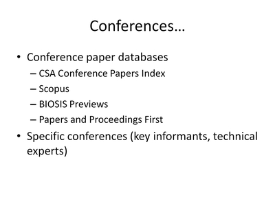 Conferences . . .