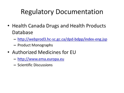 Regulatory Documentation