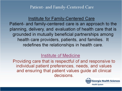 Patient-and Family-Centered Care