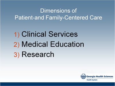 Dimensions of Patient-and Family-Centered Care