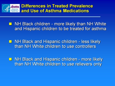 Differences in Treated Prevalence and Use of Asthma Medications