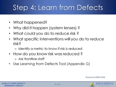 Step 4: Learn from Defects