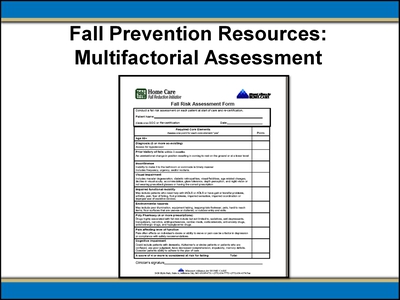 Fall Prevention Resources: Multifactorial Assessment