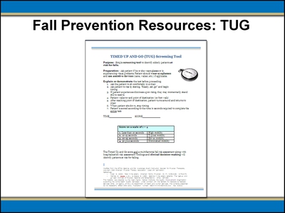 Fall Prevention Resources: TUG