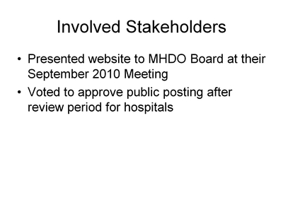 Involved Stakeholders