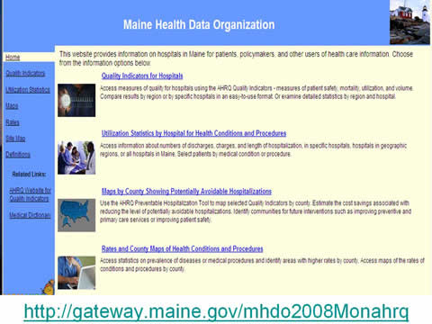 Maine Health Data Organization Web site