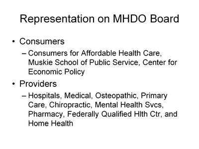 Representation on MHDO Board