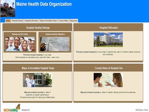 Maine Health Data Organization Web site home page