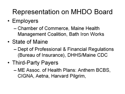 Representation on MHDO Board