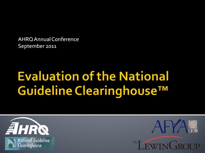 Evaluation of the National Guideline Clearinghouse™