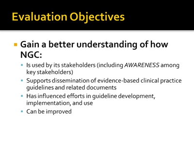 Evaluation Objectives