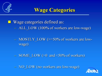 Wage Categories