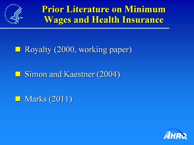 Prior Literature on Minimum Wages and Health Insurance