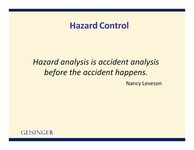 Hazard Control
