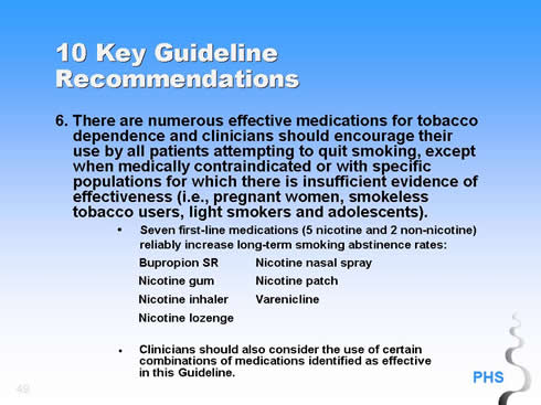 recommendations clinicians tobacco key