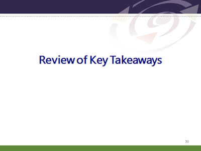 Slide 50: Review of Key Takeaways.Review of Key Takeaways.