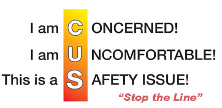 I am Concerned! I am Uncomfortable! This is a Safety Issue! Stop the Line!