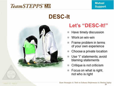 Text description is below the image. Image: Two penguins, one in white coat, have a quiet discussion.