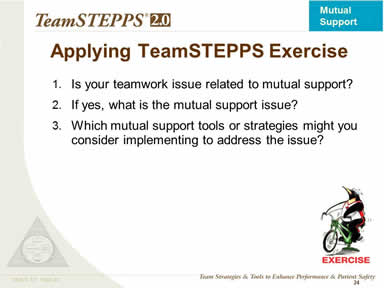 Exercise: Applying TeamSTEPPS