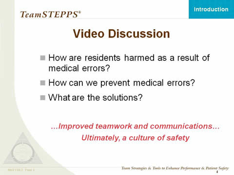 How are residents harmed as a result of medical errors? How can we prevent medical errors? What are the solutions?