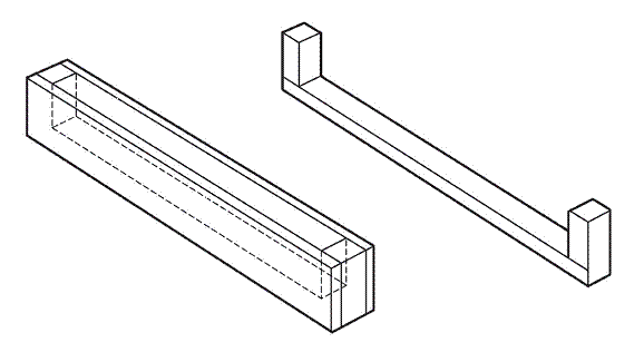 three-dimensional drawing of two types of platform risers for adjusting chair height