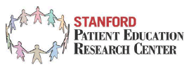 Logo of the Standford Patient Education Research Center: a group of people standing in a circle, holding hands.